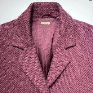MALO 100% Cashmere Knit Maroon Overcoat Woman size 8US 40EU Made in Italy
